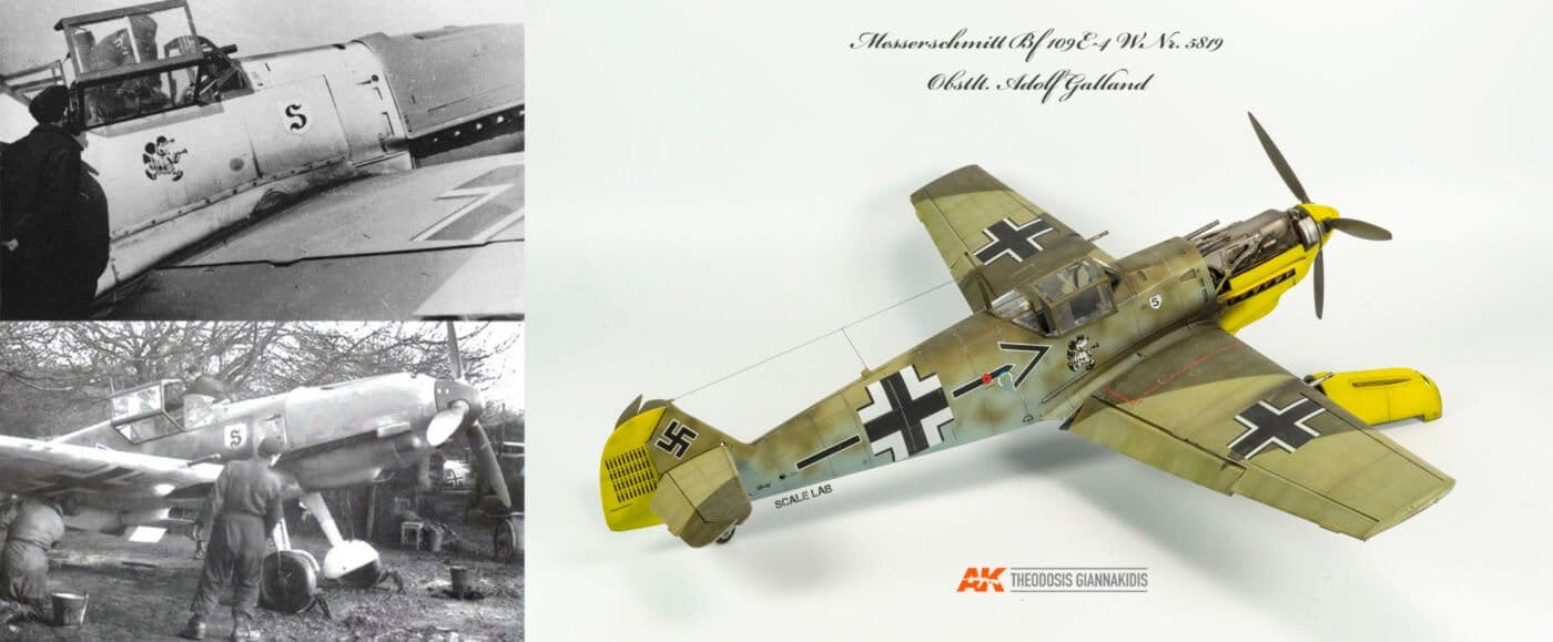 Adolf Galland Messerschmitt Bf 109 E4 1/32 archive comparison