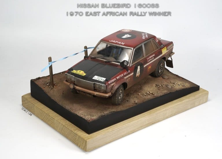 1/24 Nissan Bluebird 1600SS East African Rally Winner diorama 01