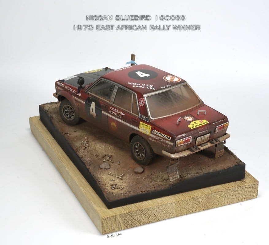 1/24 Nissan Bluebird 1600SS East African Rally Winner diorama 02
