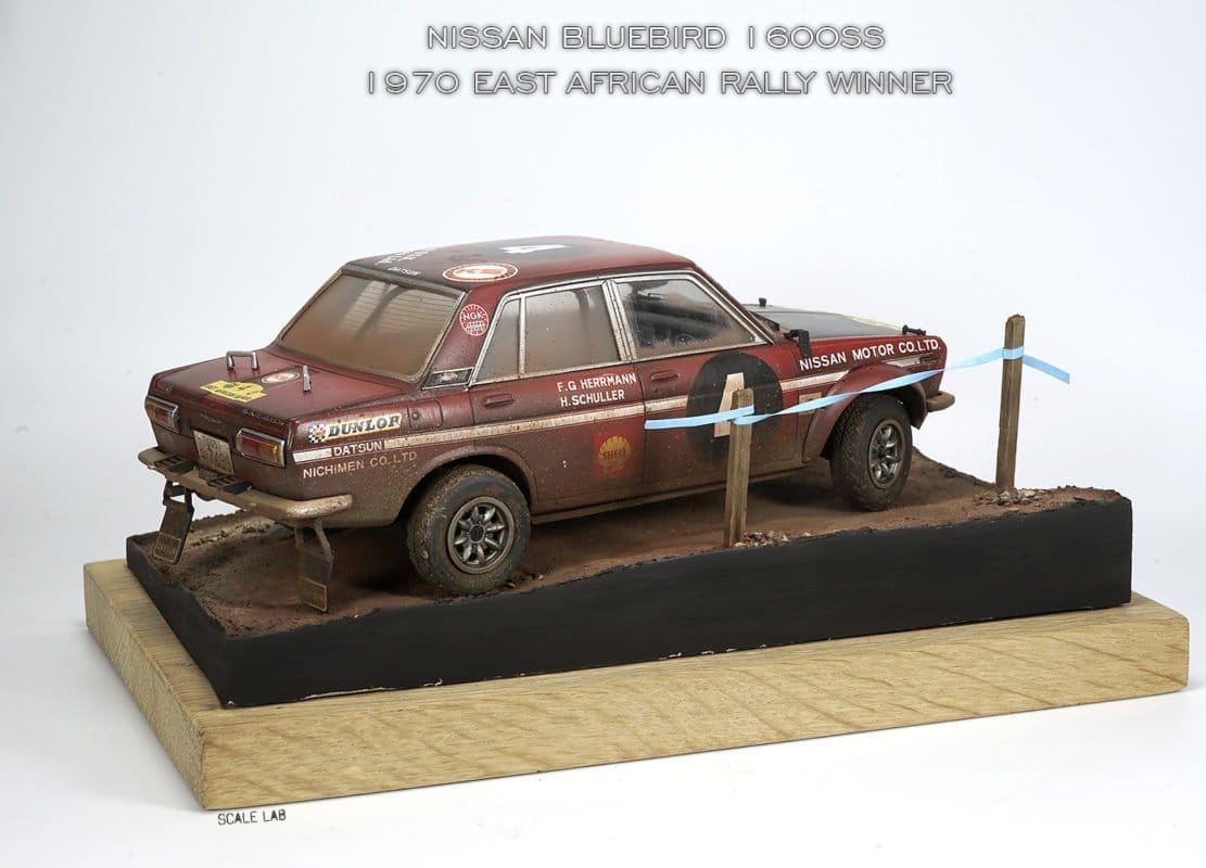 1/24 Nissan Bluebird 1600SS East African Rally Winner diorama 03