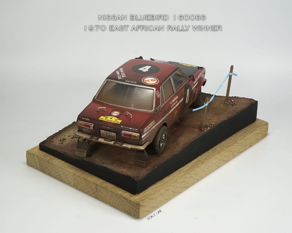 1/24 Nissan Bluebird 1600SS East African Rally Winner diorama 04