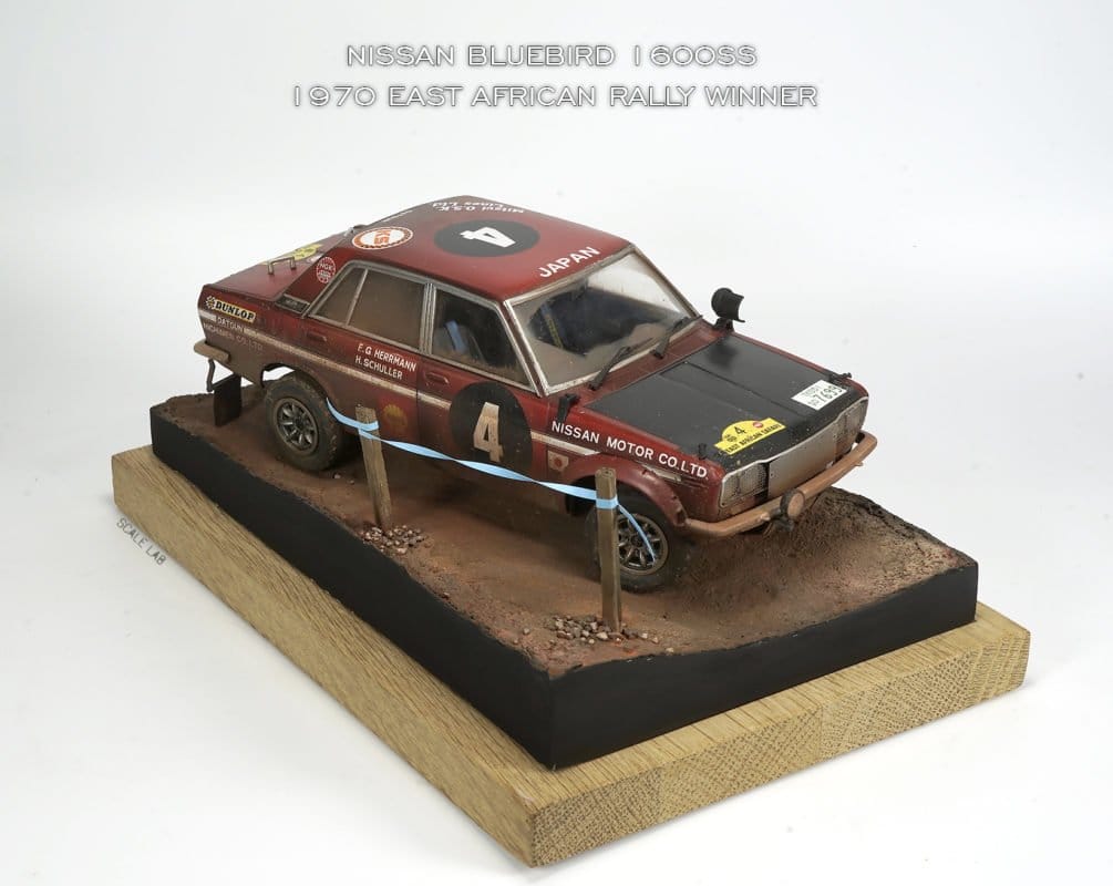 1/24 Nissan Bluebird 1600SS East African Rally Winner diorama 05