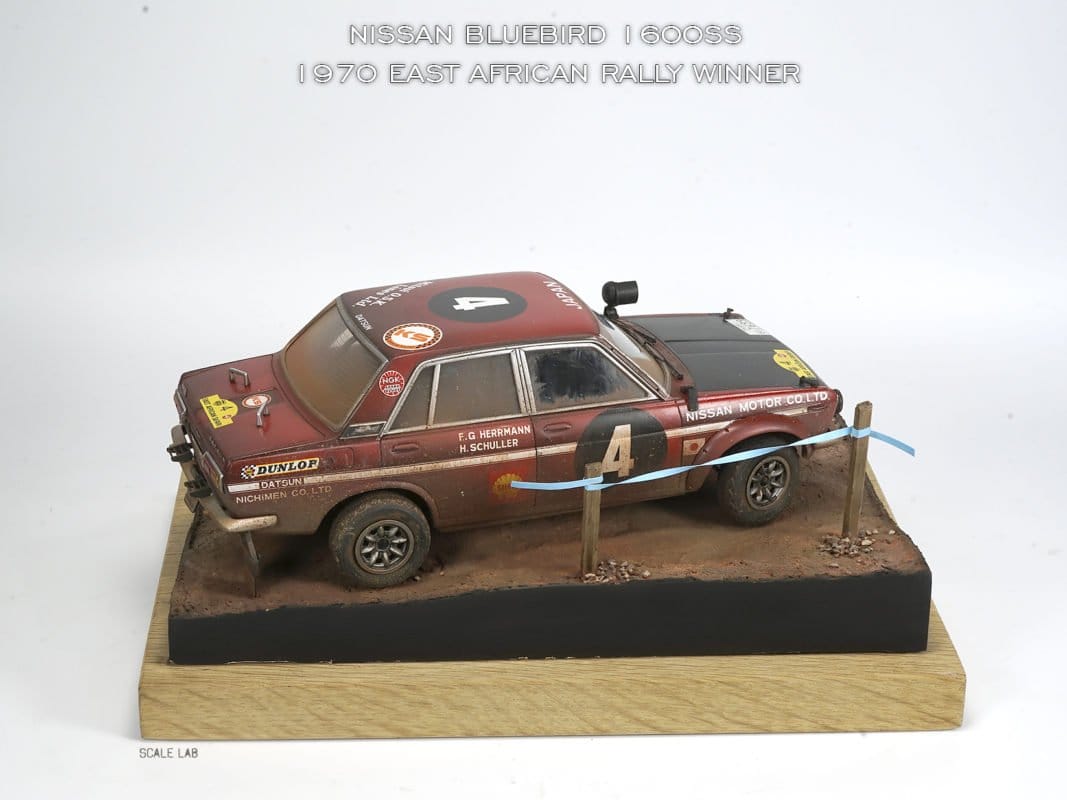 1/24 Nissan Bluebird 1600SS East African Rally Winner diorama 06