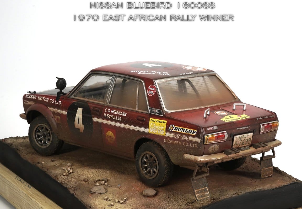 1/24 Nissan Bluebird 1600SS East African Rally Winner diorama 07