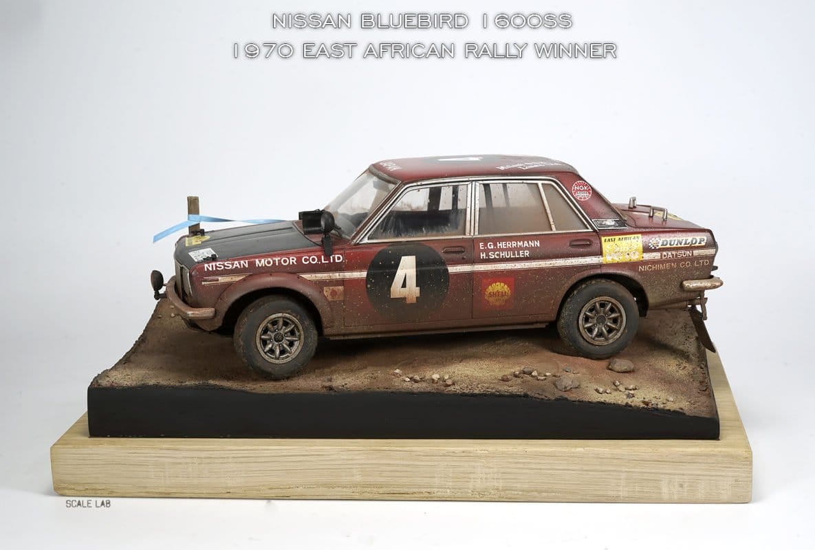 1/24 Nissan Bluebird 1600SS East African Rally Winner diorama 08