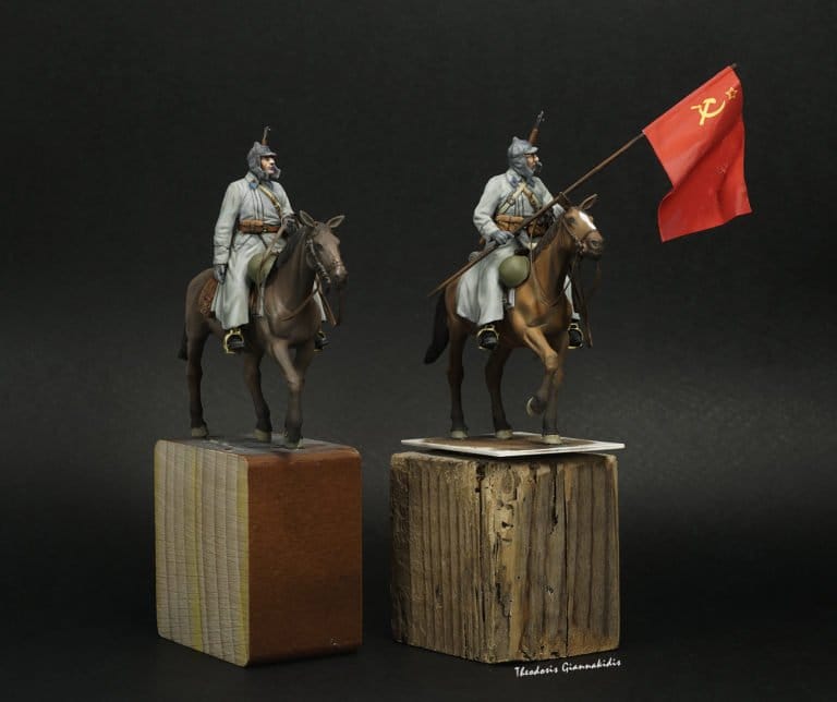 WWII Russian soldiers horseback