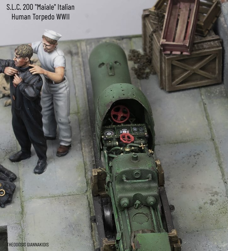 SLC 200 Maiale Human Torpedo 11 slc 200 human torpedo maiale diorama detail 02